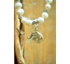 Journey to a New Land - Elephant charm on natural white pearl bracelet (BA-903508)