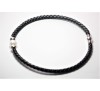 BOHO Single Pearl Choker Leather Necklace - Black (LN-903055)