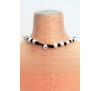 Knotted Leather Pearl Necklace - Dark Brown ( LN-906035)