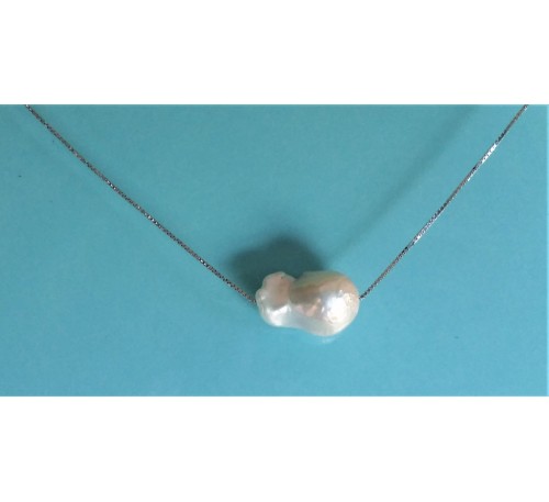  Pearl Sterling Silver Necklace (PD-1589-20)
