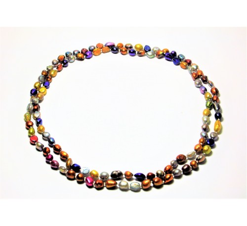Multi Color Long Pearl Necklace (PN-903538)