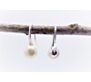 White Pearl Stainless Steel Hook Earrings (E408)