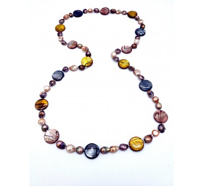 Hand-painted Multi Color Long Necklace (PN-190308)