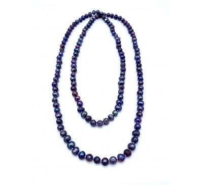 Classic Long Pearl Necklace (PN-190379)