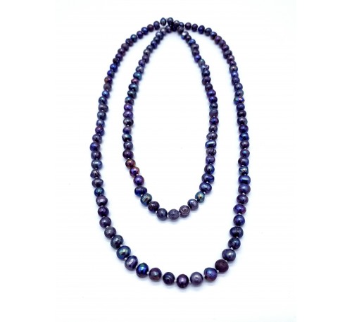 Classic Long Pearl Necklace (PN-190379)