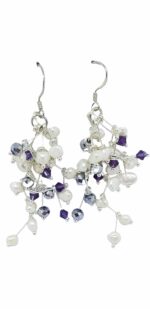 Galaxy Hook Earrings (ERM-800005) Amethyst Stones