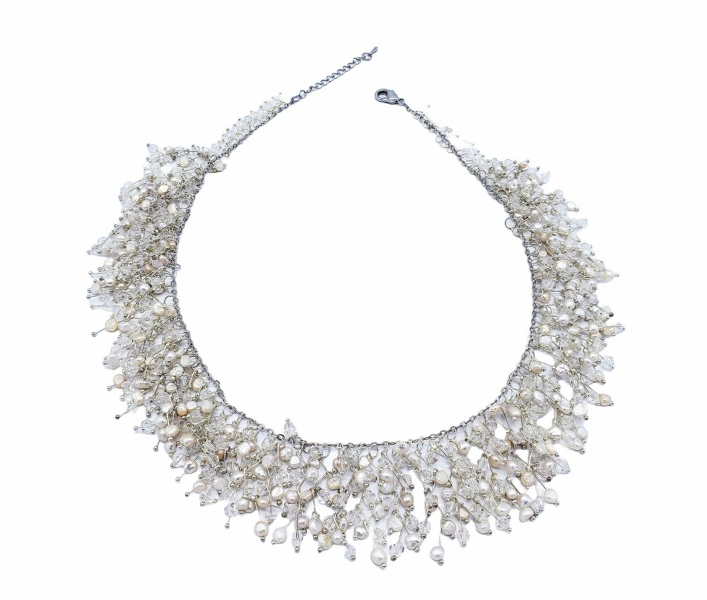 Galaxy White Seed Pearl Necklace (NLM-6500)
