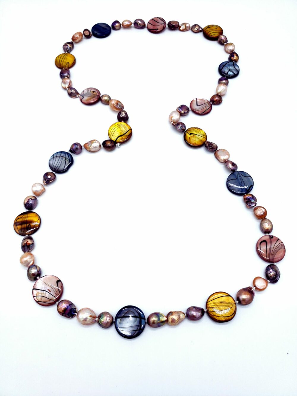 Hand-painted Multi Color Long Necklace (PN-190308)