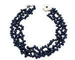 Sicily Triple Strands Pearl Necklace - Black (PN-903582)