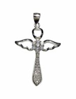 CZ Angel Wing Cross Sterling Silver (SN-905008)