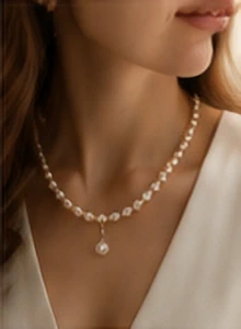 Le Belle Design Elegant Freshwater Cultured Pearl Necklace